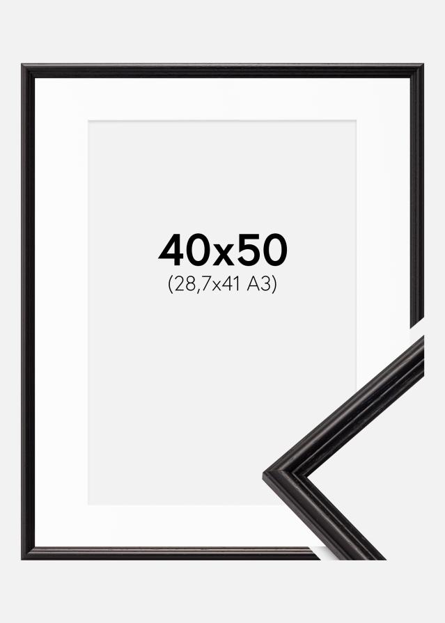 Cadre Horndal Noir 40x50 cm - Passe-partout Blanc 29,7x42 cm