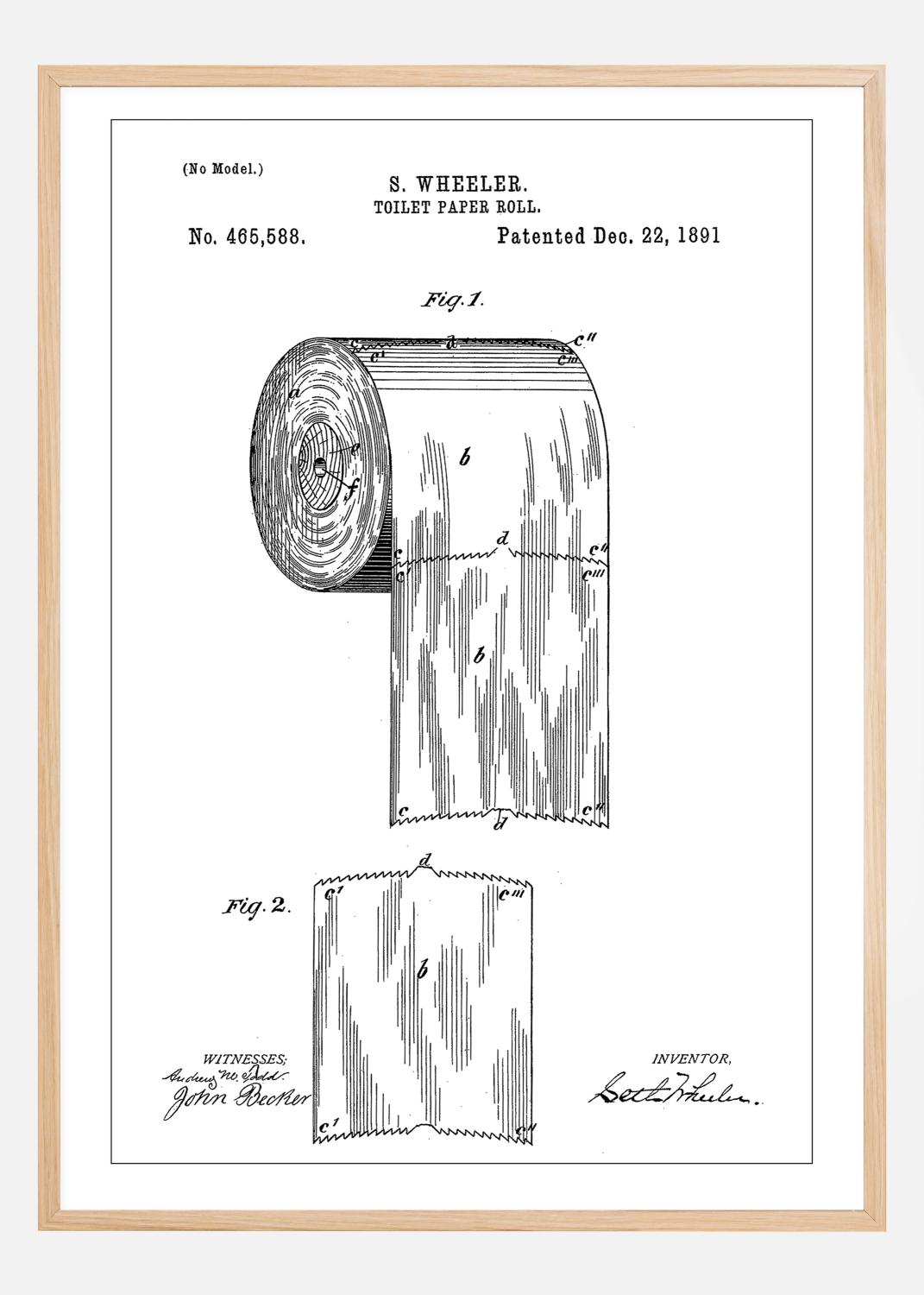 Product Image for Patent Print - Toilet Paper Roll - White Poster (21x29,7 cm (A4))