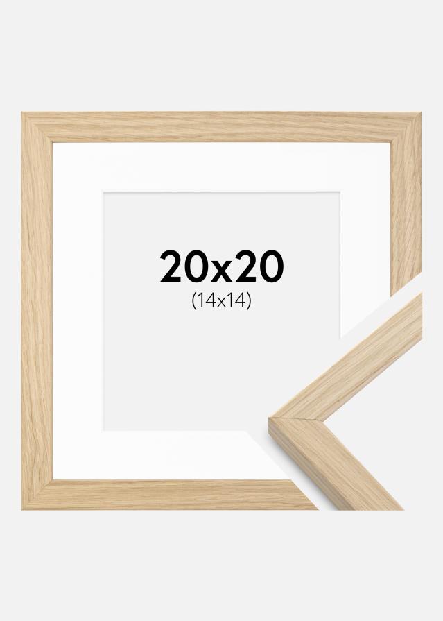 Cadre Grimsåker Chêne 20x20 cm - Passe-partout Blanc 15x15 cm