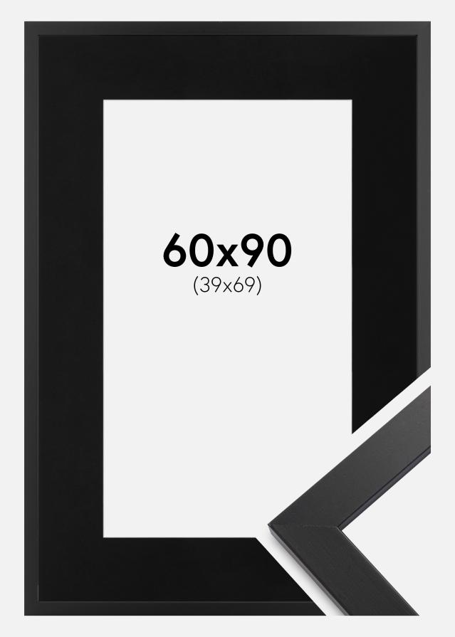 Cadre Black Wood 60x90 cm - Passe-partout Noir 40x70 cm