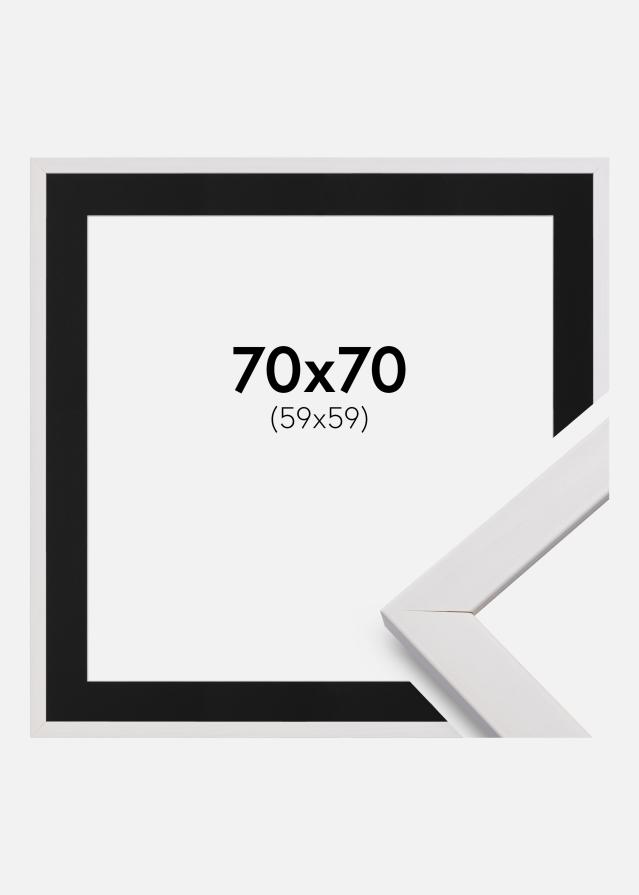 Cadre Stilren Blanc 70x70 cm - Passe-partout Noir 60x60 cm