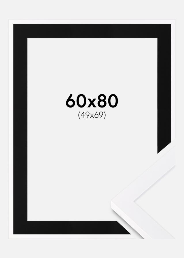 Cadre Selection Blanc 60x80 cm - Passe-partout Noir 50x70 cm