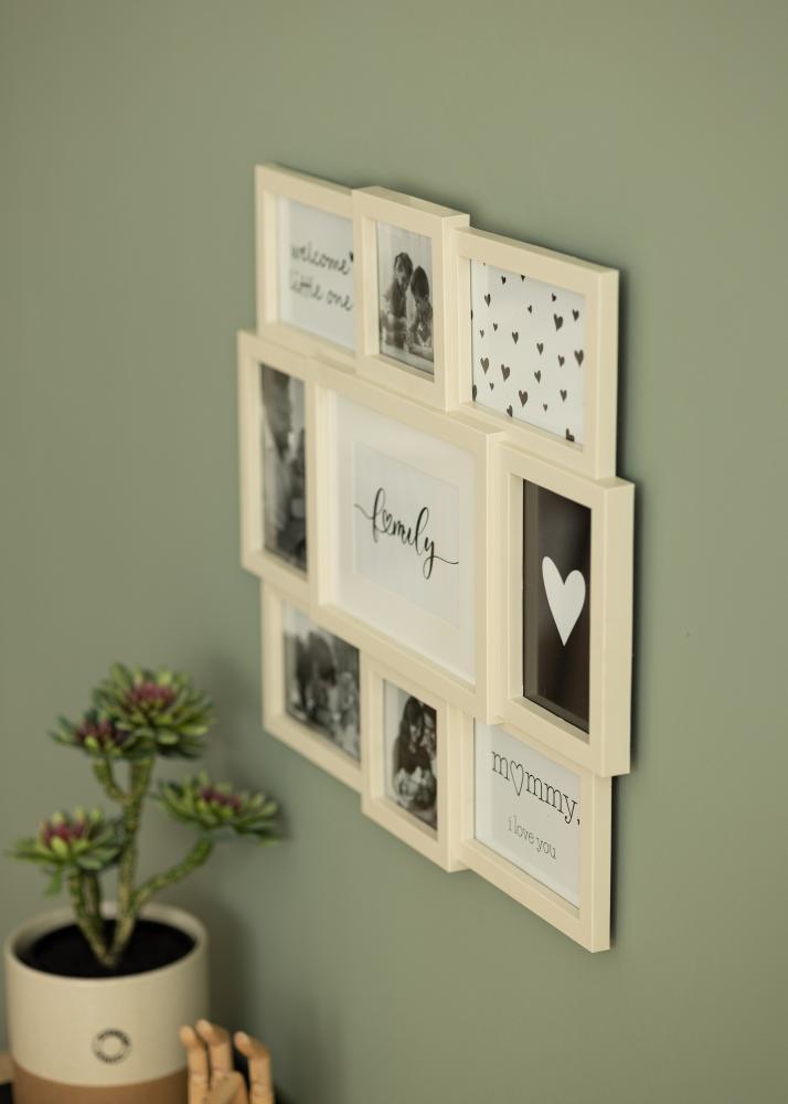 Unique Life Cadre collage Crème - 9 images