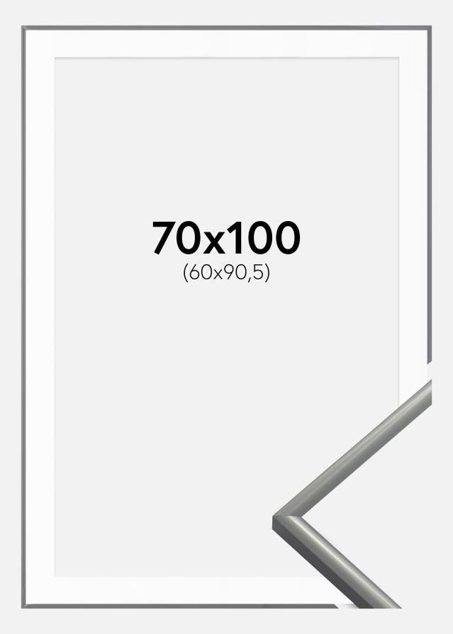 Cadre New Lifestyle Gris clair 70x100 cm - Passe-partout Blanc 61x91,5 cm