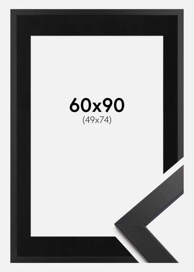 Cadre Black Wood 60x90 cm - Passe-partout Noir 50x75 cm