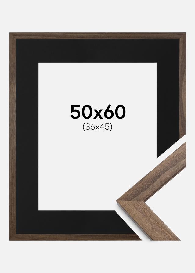 Cadre Stilren Noyer 50x60 cm - Passe-partout Noir 37x46 cm