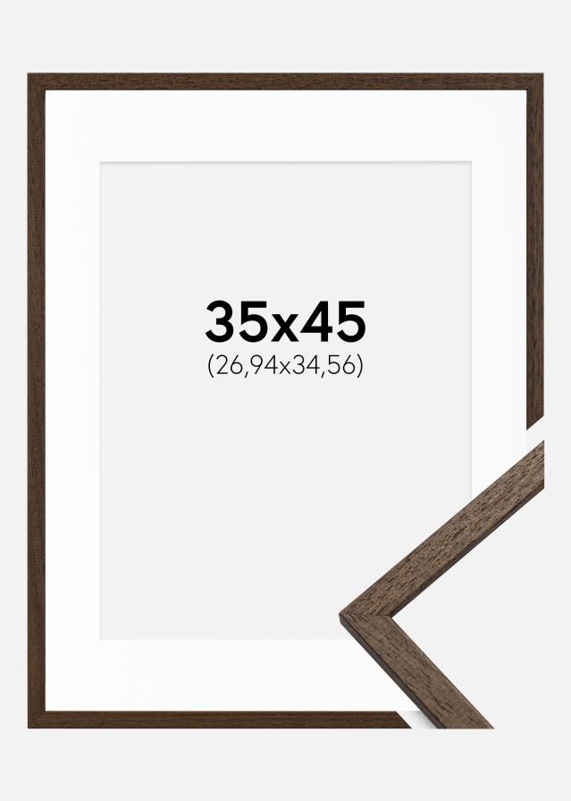 Cadre Edsbyn Noyer 35x45 cm - Passe-partout Blanc 11x14 pouces
