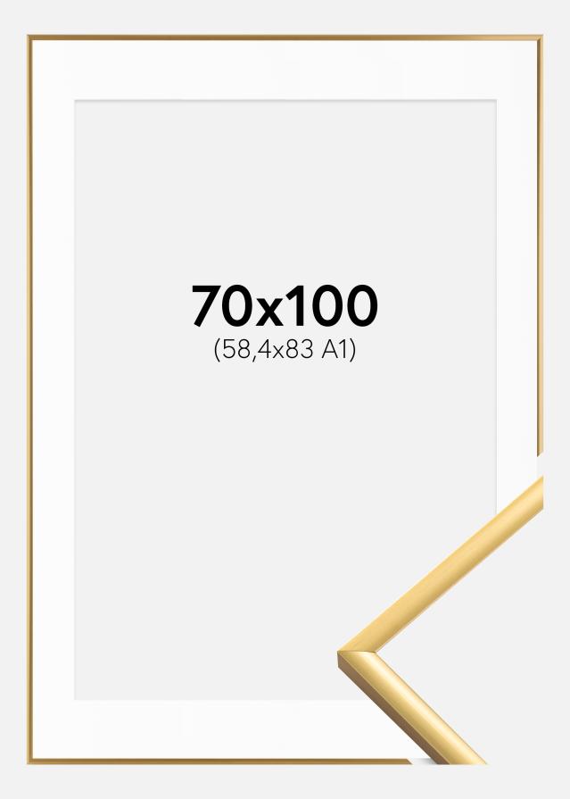 Cadre New Lifestyle Shiny Gold 70x100 cm - Passe-partout Blanc 59,4x84 cm (A1)