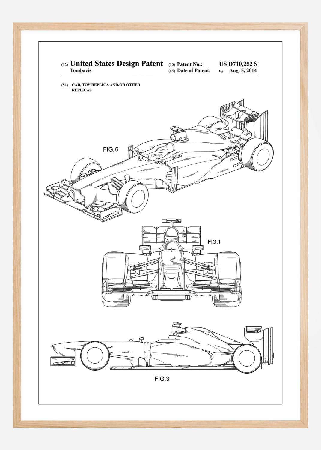 Product Image for Patent Print - Formula 1 Racing Car - White Poster (21x29,7 cm (A4))