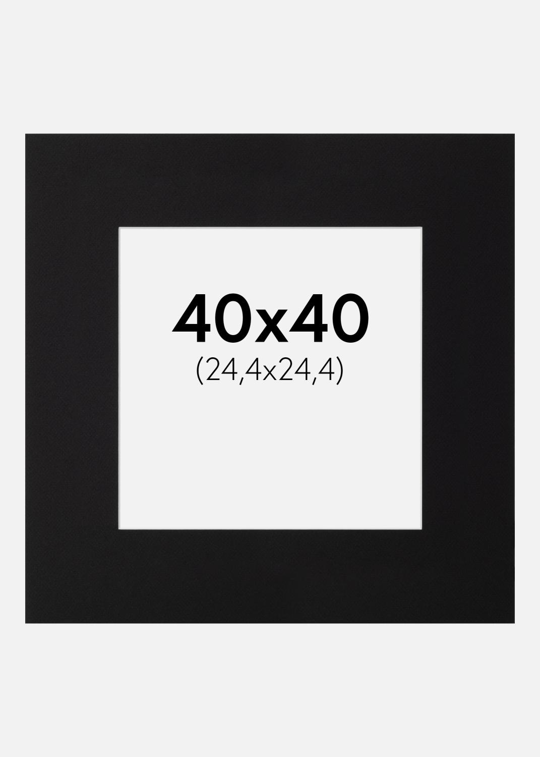 Product Image for Passe-partout Noir Standard (noyau blanc) 40x40 cm (24,4x24,4)