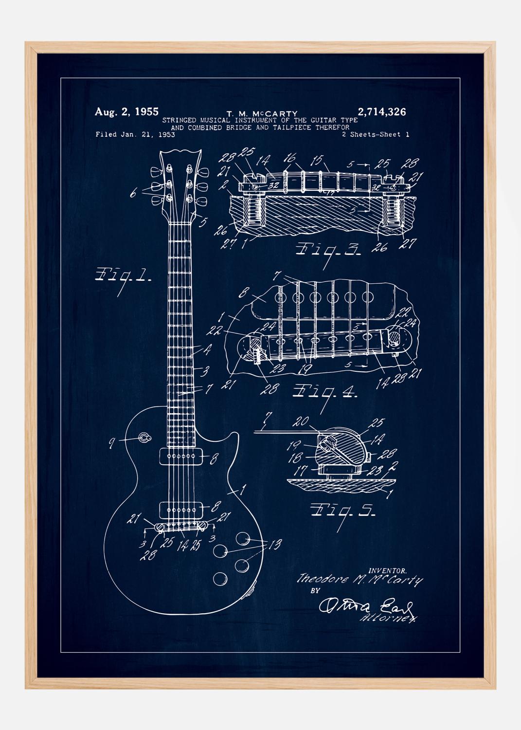 Product Image for Dessin de brevet - Guitare électrique I - Bleu Poster (50x70 cm)