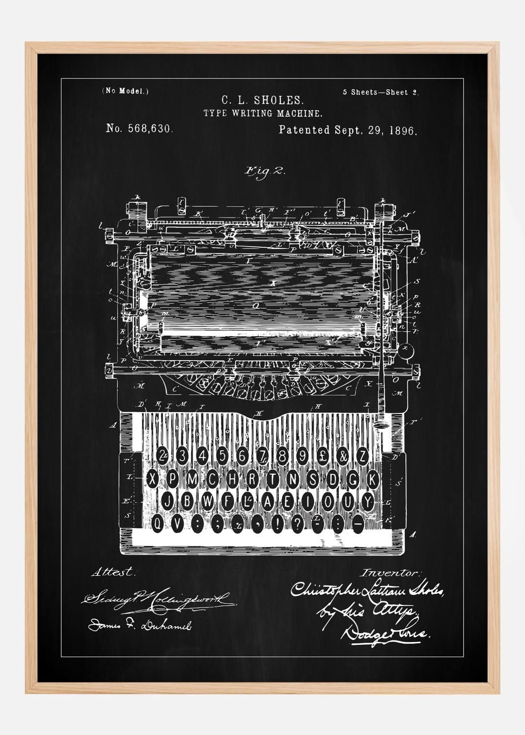 Product Image for Dessin de brevet - Machine à écrire - Noir Poster (50x70 cm)