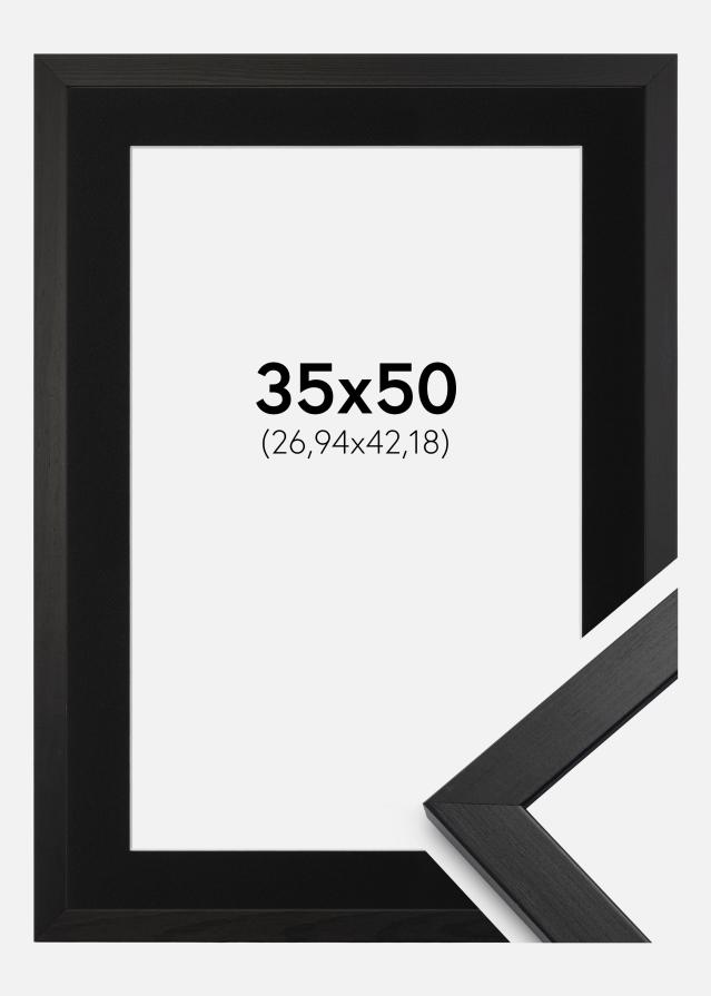 Cadre Stilren Noir 35x50 cm - Passe-partout Noir 11x17 pouces