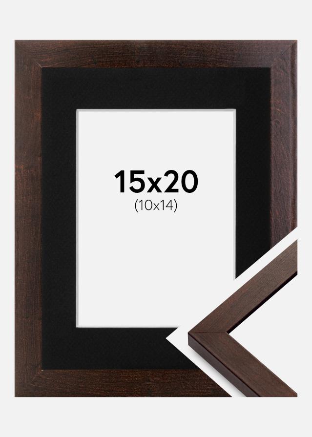 Cadre Selection Noyer 15x20 cm - Passe-partout Noir 11x15 cm