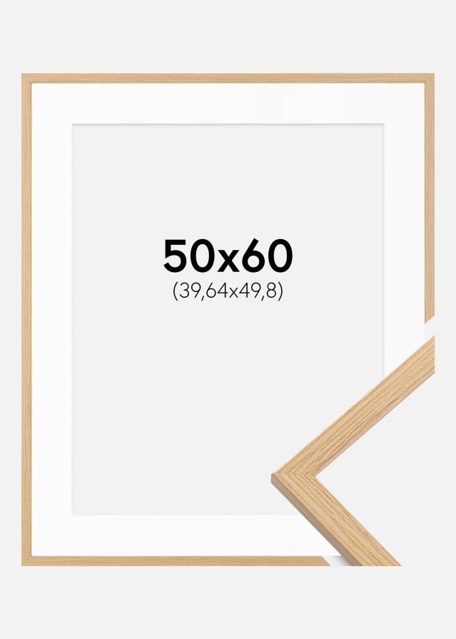 Cadre Galant Chêne 50x60 cm - Passe-partout Blanc 16x20 pouces