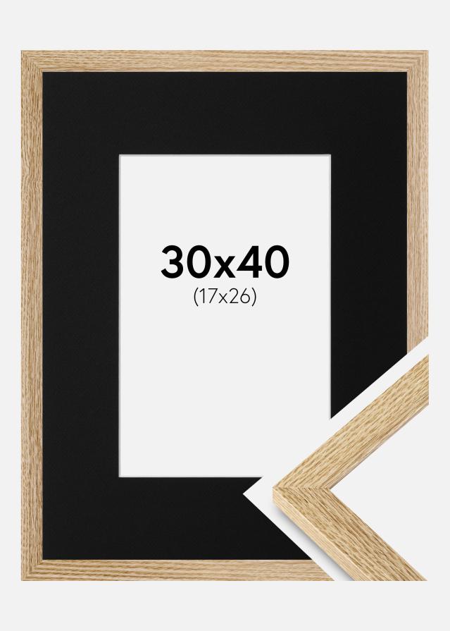 Cadre Selection Chêne 30x40 cm - Passe-partout Noir 18x27 cm