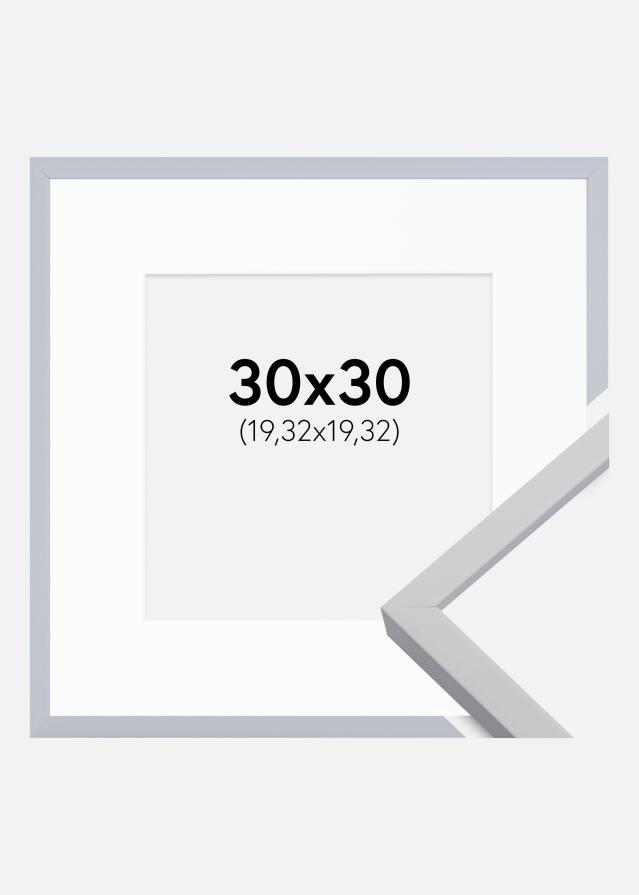 Cadre Oslo Blanc 30x30 cm - Passe-partout Blanc 8x8 pouces