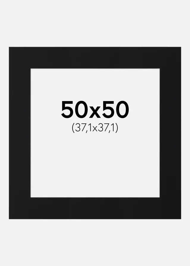 Passe-partout Noir Standard (noyau blanc) 50x50 cm (37,1x37,1)