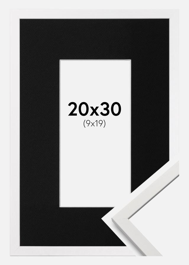 Cadre Edsbyn Blanc 20x30 cm - Passe-partout Noir 10x20 cm