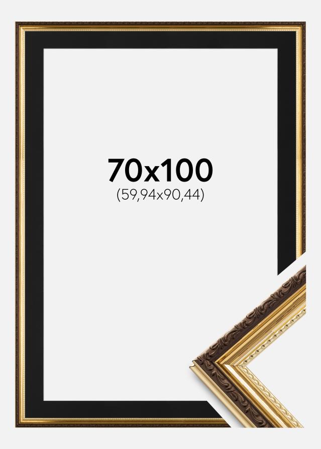 Cadre Abisko Or 70x100 cm - Passe-partout Noir 24x36 pouces (60,94x91,44 cm)