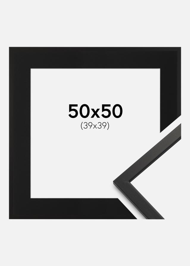 Cadre Edsbyn Noir 50x50 cm - Passe-partout Noir 40x40 cm