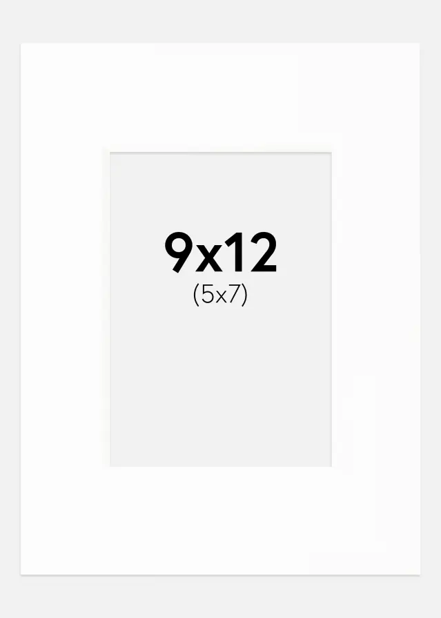 Passe-partout Canson Blanc (noyau blanc) 9x12 cm (5x7)