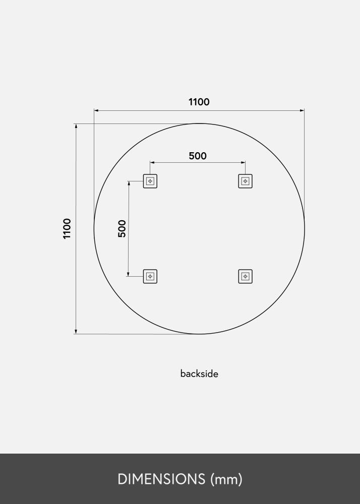 KAILA Miroir rond Deluxe diamètre 110 cm