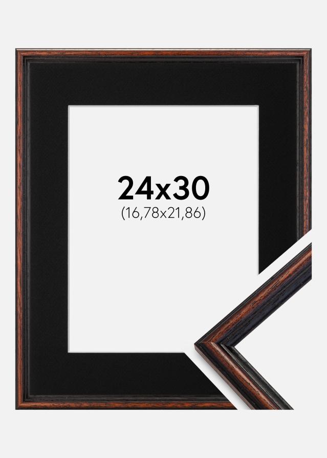 Cadre Horndal Noyer 24x30 cm - Passe-partout Noir 7x9 pouces