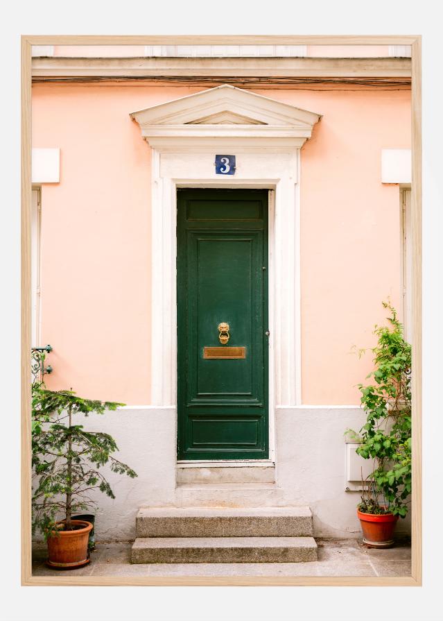 Green Paris Door Poster