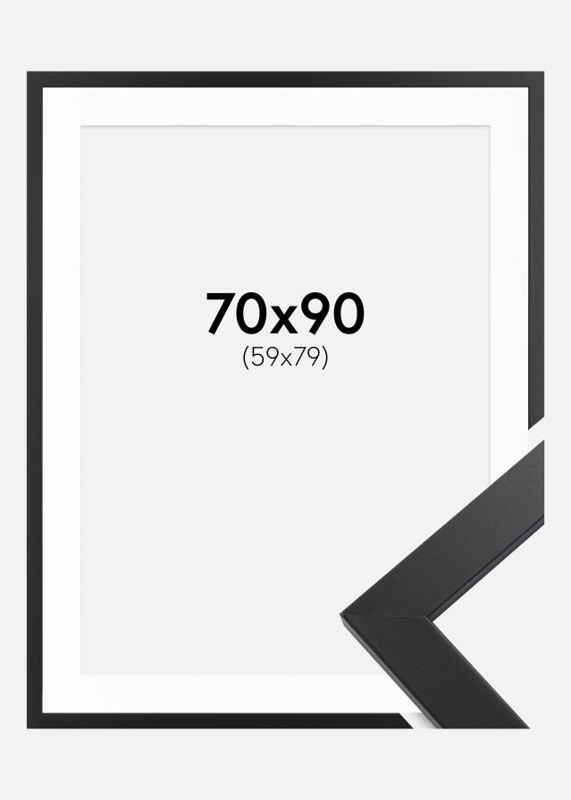 Cadre Black Wood 70x90 cm - Passe-partout Blanc 60x80 cm