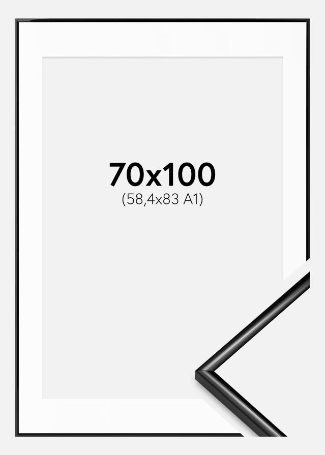 Cadre Scandi Noir 70x100 cm - Passe-partout Blanc 59,4x84 cm (A1)