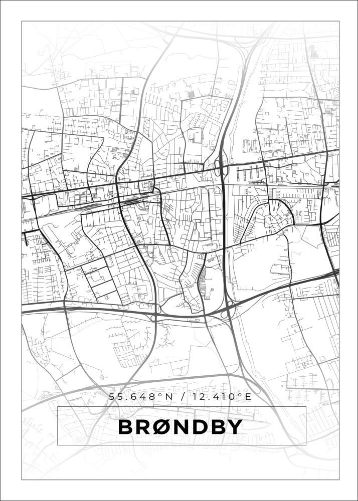 Map - Brøndby - White