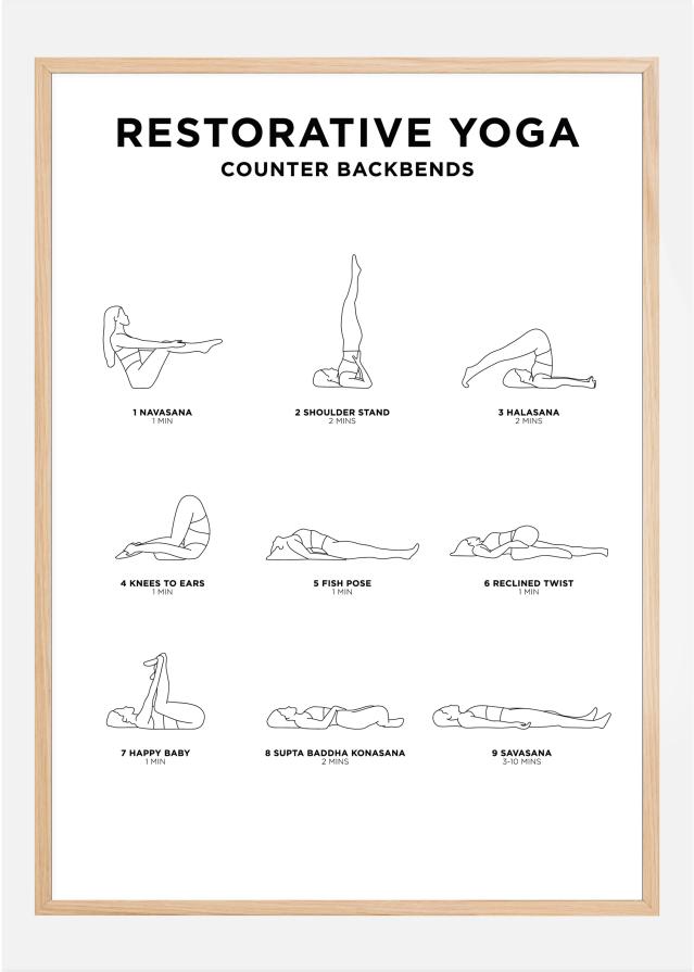 Restorative Yoga - White Poster