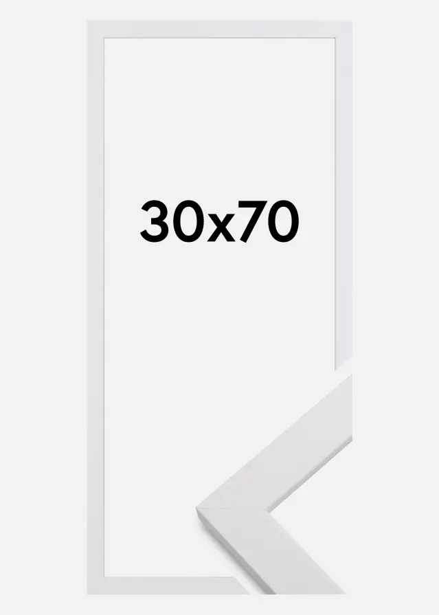 Cadre White Wood Verre Acrylique 30x70 cm