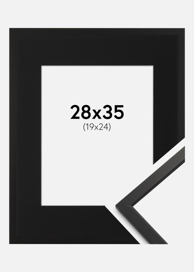 Cadre Edsbyn Noir 28x35 cm - Passe-partout Noir 20x25 cm