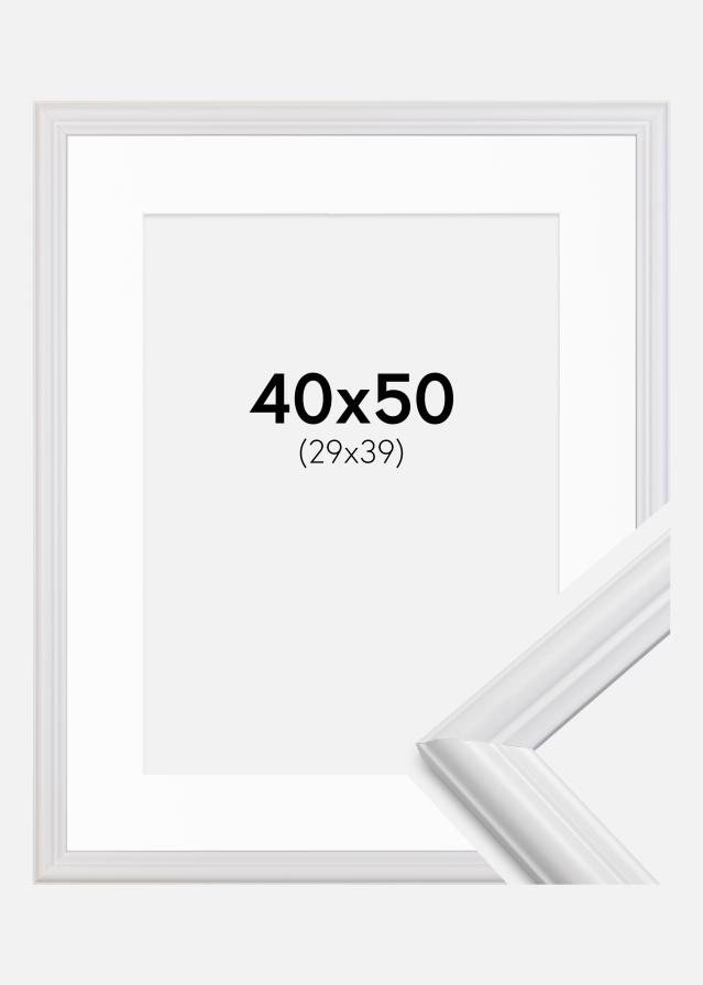 Cadre Siljan Blanc 40x50 cm - Passe-partout Blanc 30x40 cm