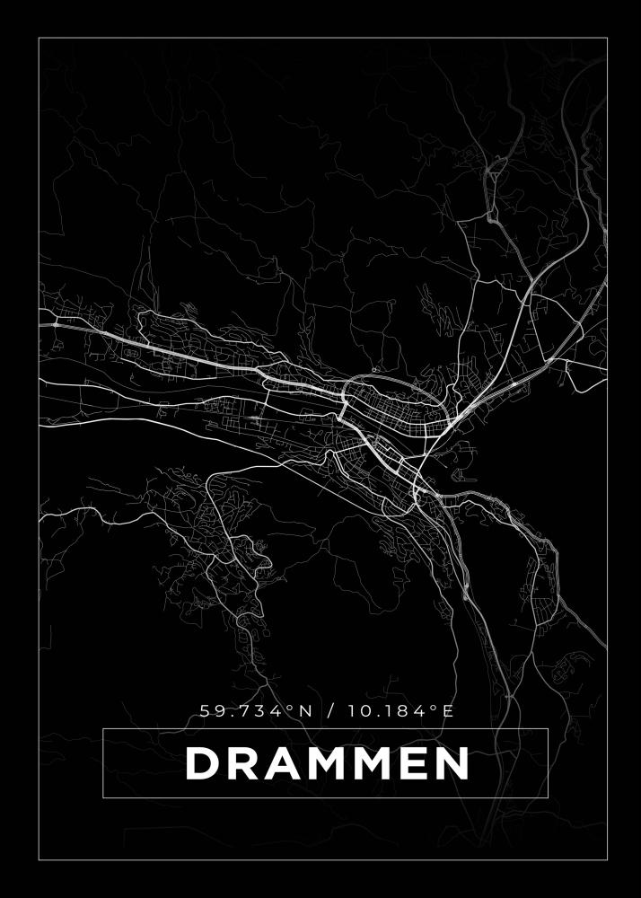 Map - Drammen - Black