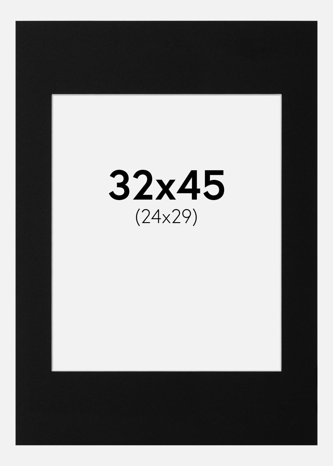 Product Image for Passe-partout Noir Standard (noyau blanc) 32x45 cm (24x29)