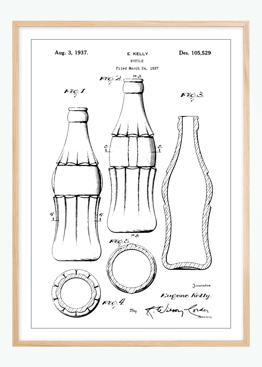 Product Image for Dessin de brevet - Bouteille Coca Cola - Poster (21x29,7 cm (A4))