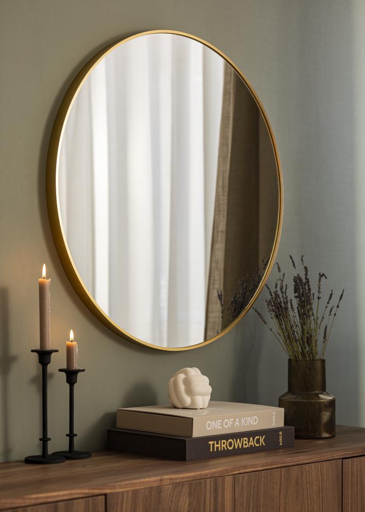 KAILA Miroir rond Edge Gold diamètre 80 cm