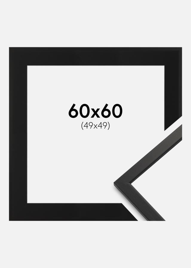 Cadre Edsbyn Noir 60x60 cm - Passe-partout Noir 50x50 cm
