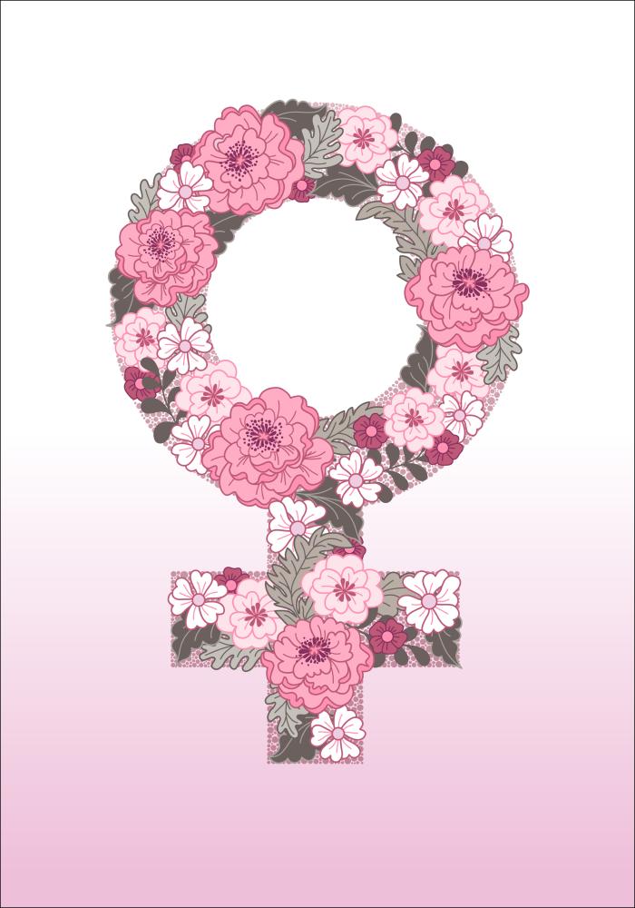 Feminist flower pink Poster