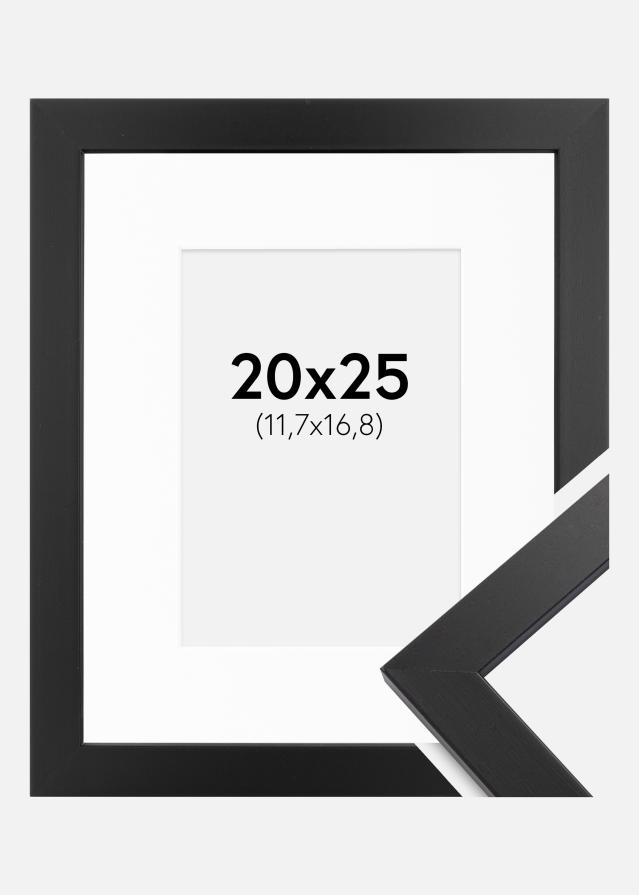 Cadre Black Wood 20x25 cm - Passe-partout Blanc 5x7 pouces