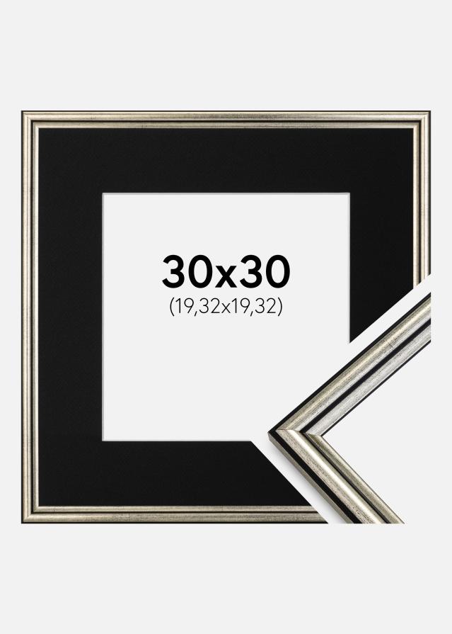 Cadre Horndal Argent 30x30 cm - Passe-partout Noir 8x8 pouces