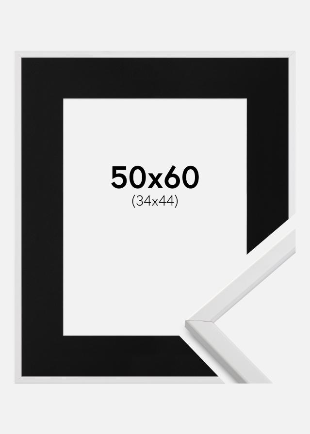 Cadre Galant Blanc 50x60 cm - Passe-partout Noir 35x45 cm