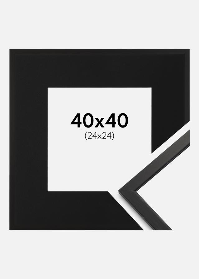 Cadre Edsbyn Noir 40x40 cm - Passe-partout Noir 25x25 cm