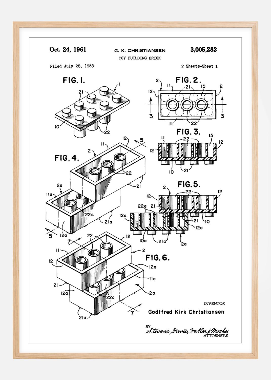 Product Image for Patent Print - Lego Block I - White Poster (21x29,7 cm (A4))