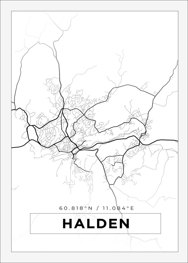 Map - Halden - White