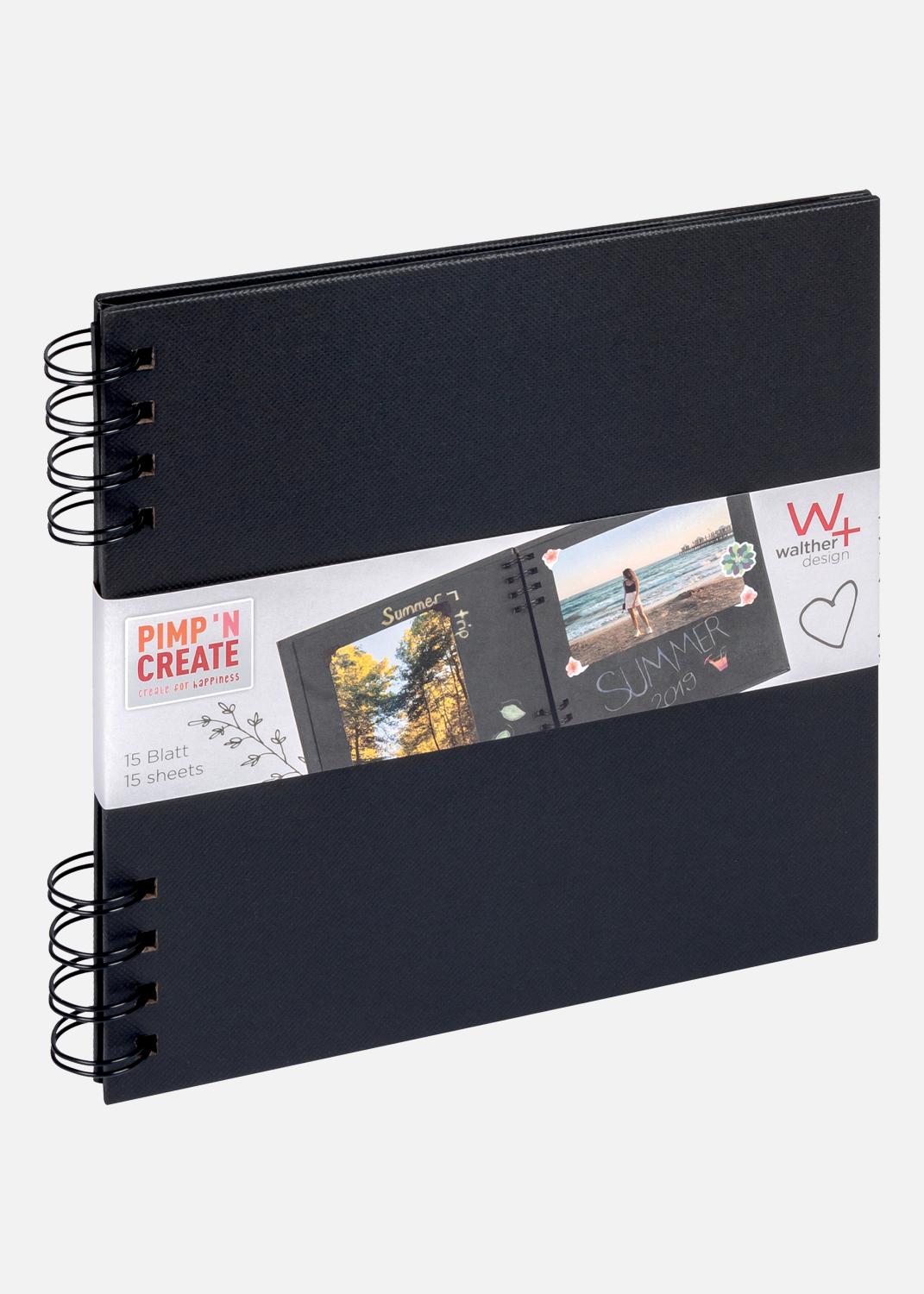 Product Image for PAC Album à spirale Noir - 18x18 cm (30 Pages noires / 15 Feuilles)
