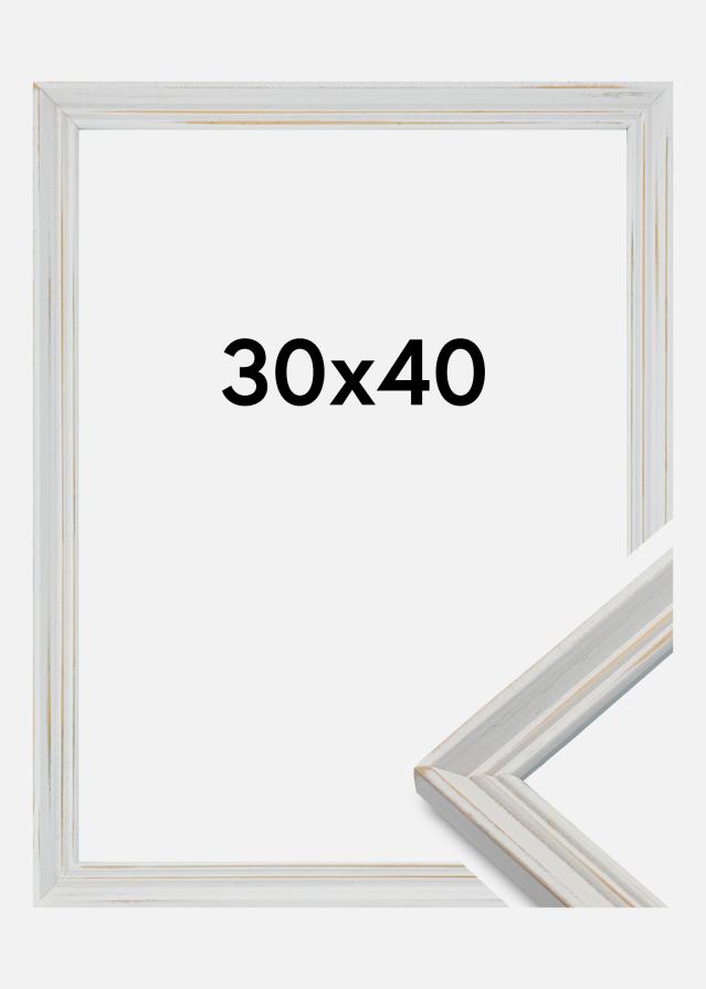 Cadre Vintage Homme Blanc 30x40 cm